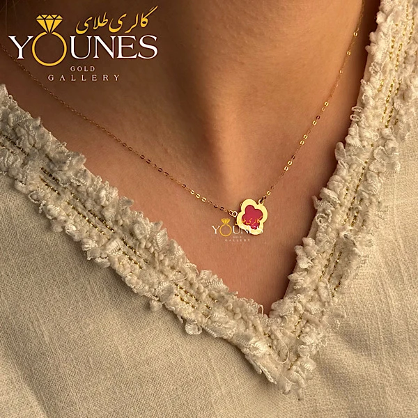 گردنبند میناکاری ونکلیف ارکیده طلا